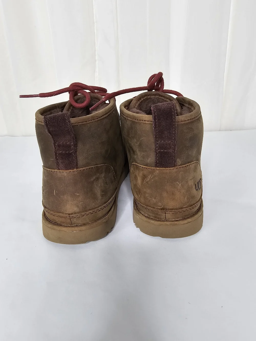 UGG Neumel Waterproof Leather Chukka Boots Grizzly Brown Cabincore Cozy Men's 10